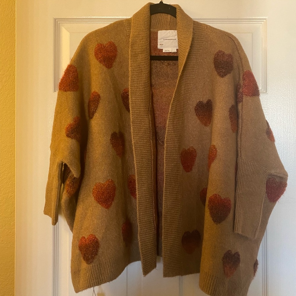 Anthropologie Heart Cardigan